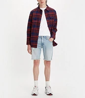 Levi's® 412 Slim Fit 9#double; Inseam Raw Hem Denim Shorts
