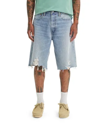 Levi's® 469 Loose Fit Destructed 12#double; Inseam Denim Shorts