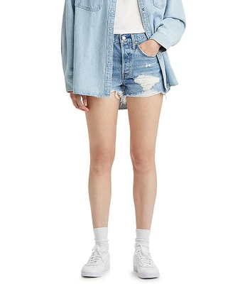 Levi's® 501® Original High-Rise Destructed Frayed Hem Denim Shorts