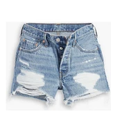 Levi's® 501® Original High-Rise Destructed Frayed Hem Denim Shorts