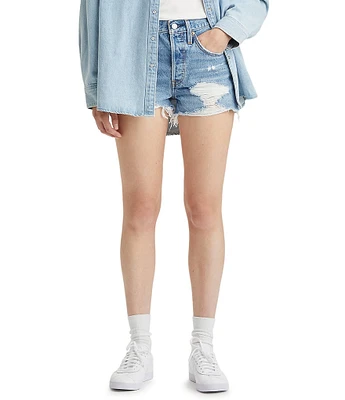 Levi's® 501® Original High-Rise Destructed Frayed Hem Denim Shorts