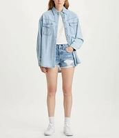Levi's® 501® Original High-Rise Destructed Frayed Hem Denim Shorts