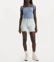 Levi's® 501® Original High Rise Mid Thigh Distressed Denim Shorts