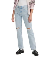 Levi's® 501® Original Mid Rise Distressed Straight Leg Jeans