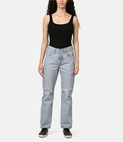 Levi's® 501® Original Mid Rise Distressed Straight Leg Jeans