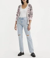 Levi's® 501® Original Mid Rise Distressed Straight Leg Jeans