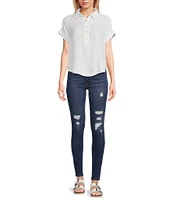 Levi's® 711 Mid Rise 30' Inseam Destructed Skinny Jeans