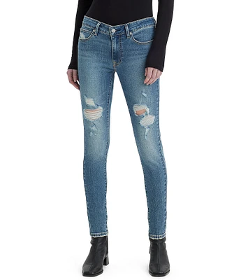 Levi's® 711 Mid Rise Destructed Skinny Jeans