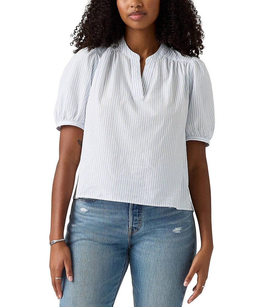 Levi's® Amelie Stripe Print Poplin Short Sleeves Blouse