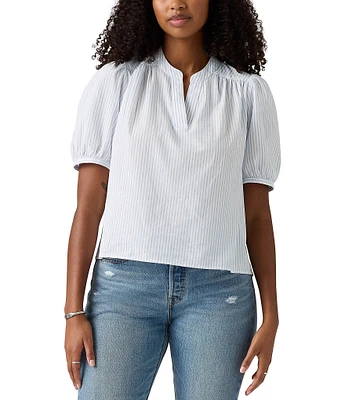 Levi's® Amelie Stripe Print Poplin Short Sleeves Blouse