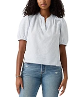 Levi's® Amelie Stripe Print Poplin Short Sleeves Blouse