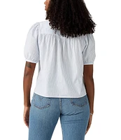 Levi's® Amelie Stripe Print Poplin Short Sleeves Blouse