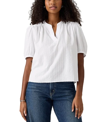 Levi's® Amelie Vertical Line Poplin Short Sleeves Blouse