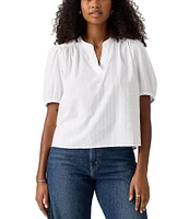 Levi's® Amelie Vertical Line Poplin Short Sleeves Blouse