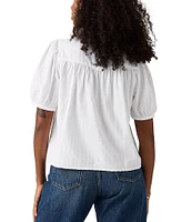 Levi's® Amelie Vertical Line Poplin Short Sleeves Blouse