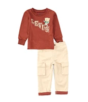 Levi's® Baby Boys 12-24 Months Long-Sleeve Logo Graphic Jersey T-Shirt & Twill Cargo Pant Set