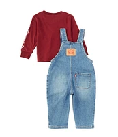 Levi's® Baby Boys 12-24 Months Stay Loose Sleeveless Denim Overalls & Long-Sleeve Jersey T-Shirt Set