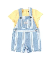 Levi's® Baby Boys 3-9 Months Sleeveless Striped Woven Shortall & Short Sleeve Jersey T-Shirt Set