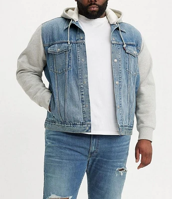 Levi's® Big & Tall Hybrid Hoodie V Denim Trucker Jacket