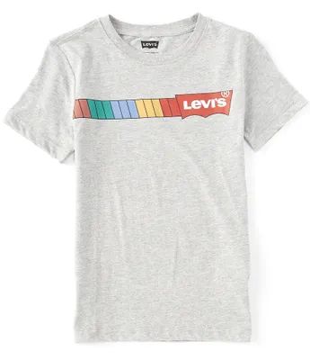 Levi's® Big Boy's 8-20 Short-Sleeve Rainbow Batwing Logo Stripe T-Shirt