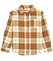 Levi's® Big Boys 8-20 Long Sleeve Plaid Herringbone-Weave Shirt