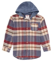 Levi's® Big Boys 8-20 Long Sleeve Plaid Hooded Shirt