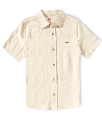 Levi's® Big Boys 8-20 Short Sleeve Textured-Stripe Woven Shirt