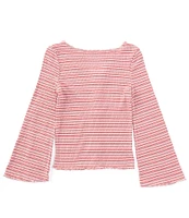 Levi's® Big Girls 7-16 Long Bell Sleeve Rib-Knit Top