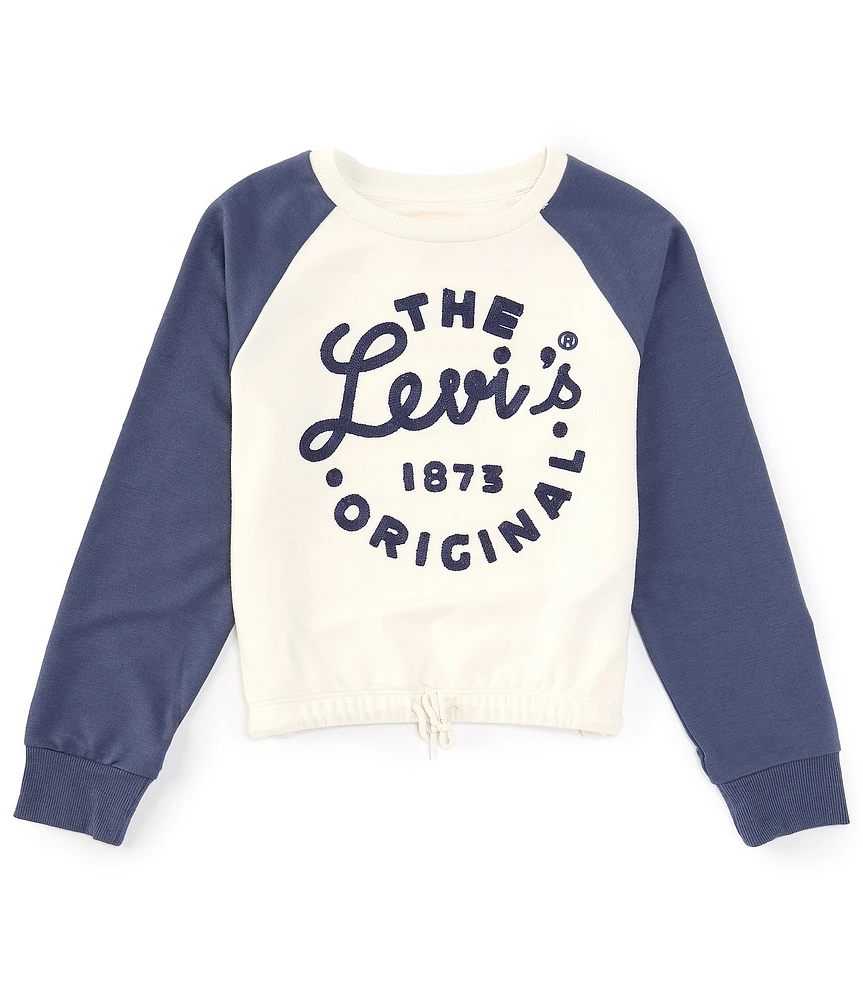 Levi's® Big Girls 7-16 Long Sleeve Raglan Cinched Top