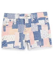 Levi's® Big Girls 7-16 Patchwork Printed Fray Hem Girlfriend Shorts