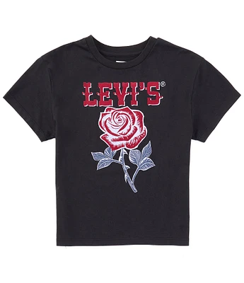 Levi's® Big Girls 7-16 Short Sleeve Oversized Western Rose T-Shirt