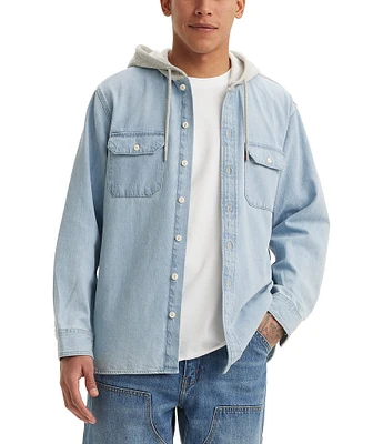 Levi's® Color Block Long Sleeve Worker Shirt Hoodie