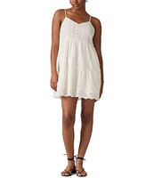 Levi's® Cora Sleeveless Eyelet Embroidered Scalloped-Hem Mini Dress