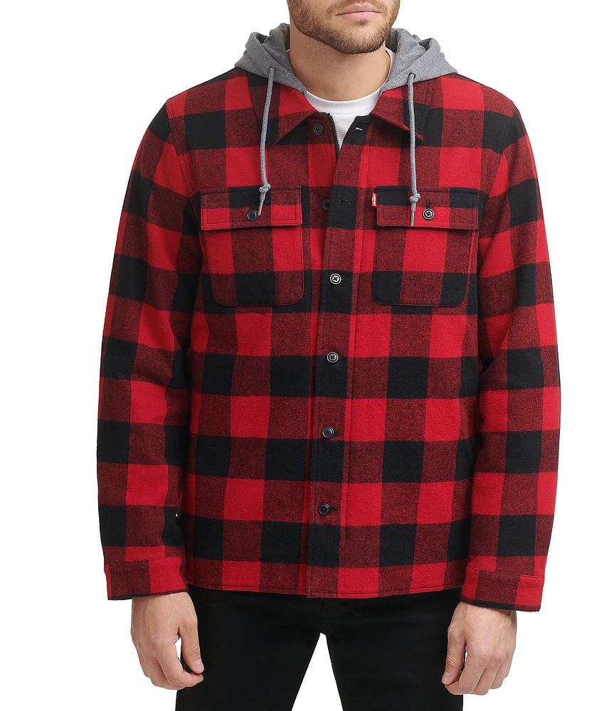 Levi's® Sherpa Lined Classic Flannel Plaid Shirt Jacket