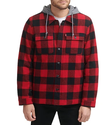 Levi's® Faux Sherpa Lined Classic Flannel Plaid Shirt Jacket