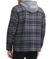 Levi's® Sherpa Lined Dark Plaid Shirt Jacket