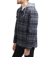 Levi's® Sherpa Lined Dark Plaid Shirt Jacket