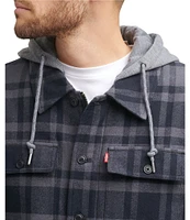 Levi's® Sherpa Lined Dark Plaid Shirt Jacket