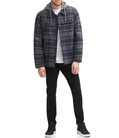 Levi's® Sherpa Lined Dark Plaid Shirt Jacket