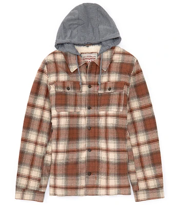 Levi's® Faux Sherpa Lined Ombre Plaid Shirt Jacket