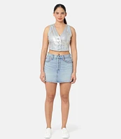 Levi's® Icon Mid Rise Raw Hem Denim Micro Mini Skirt