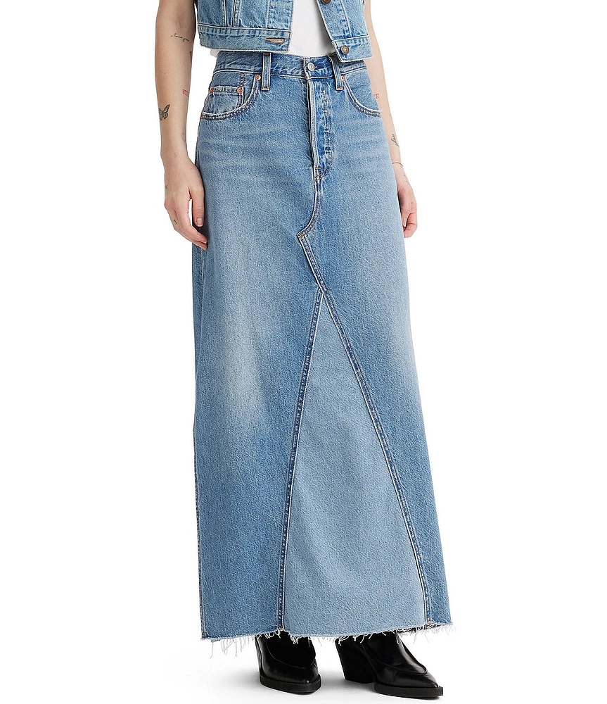 Levi's® Iconic Mid Rise Slide Slit Maxi Denim Skirt