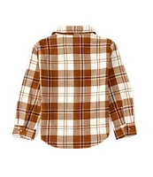 Levi's® Little Boys 2T-7 Long Sleeve Herringbone-Weave Plaid Shirt