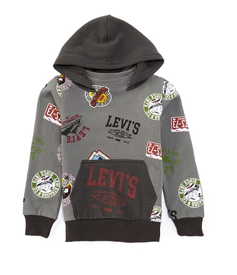 Levi's® Little Boys 2T-7 Long Sleeve Mixed-Media Fleece Hoodie