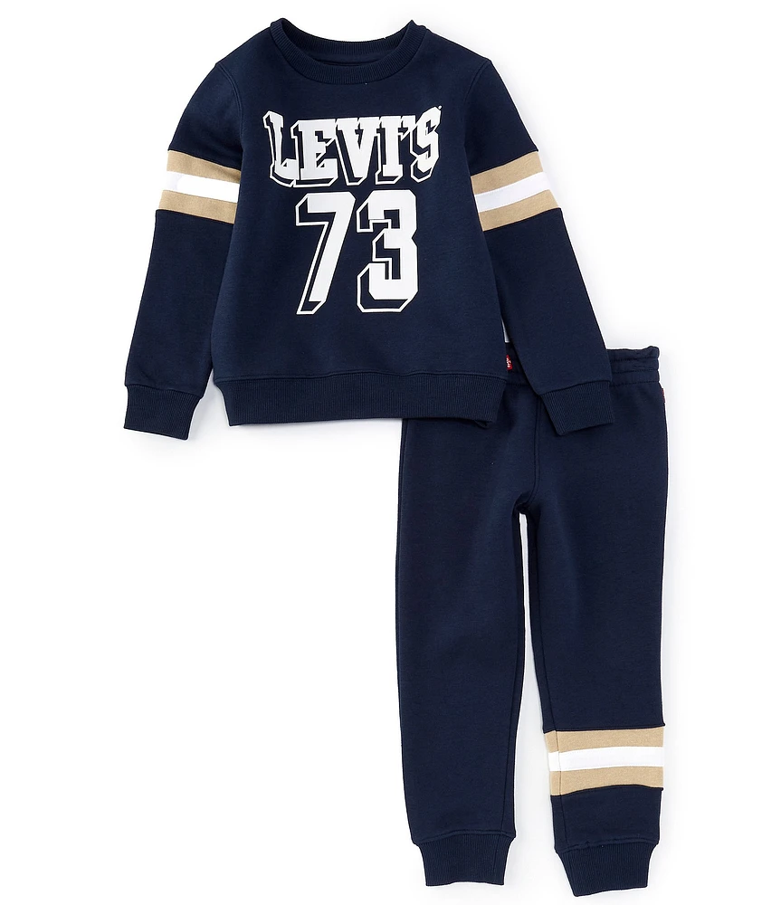 Levi's® Little Boys 2T-7 Long-Sleeve Varsity Sweatshirt & Matching Jogger Pant Set