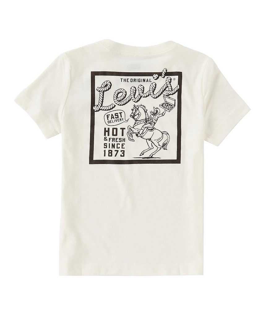 Levi's® Little Boys 2T-7 Short Sleeve Cowboy Pizza Graphic T-Shirt