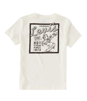 Levi's® Little Boys 2T-7 Short Sleeve Cowboy Pizza Graphic T-Shirt