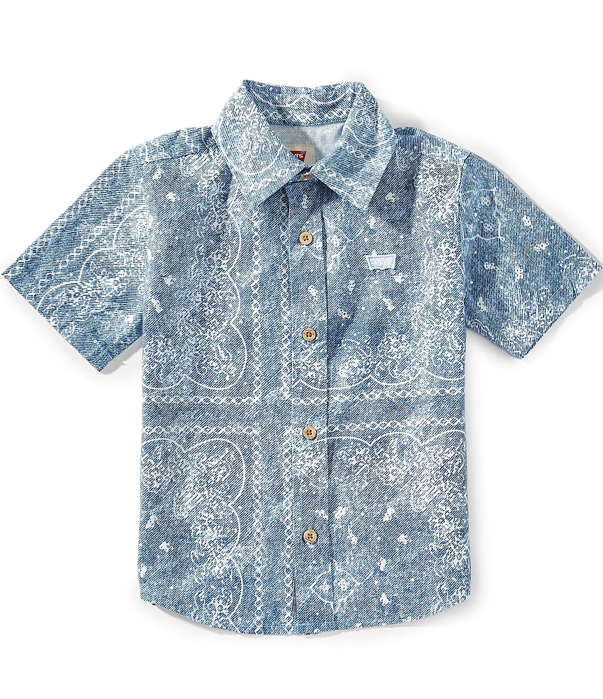 Levi's® Little Boys 4-7 Short-Sleeve Bandana-Printed Woven Shirt