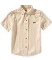 Levi's® Little Boys 4-7 Short Sleeve Textured-Stripe Woven Shirt