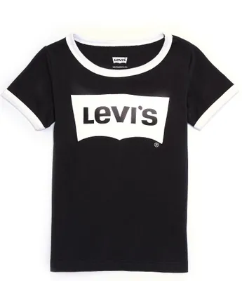 Levi's® Little Girls 2T-6X Short-Sleeve Batwing Ringer T-Shirt